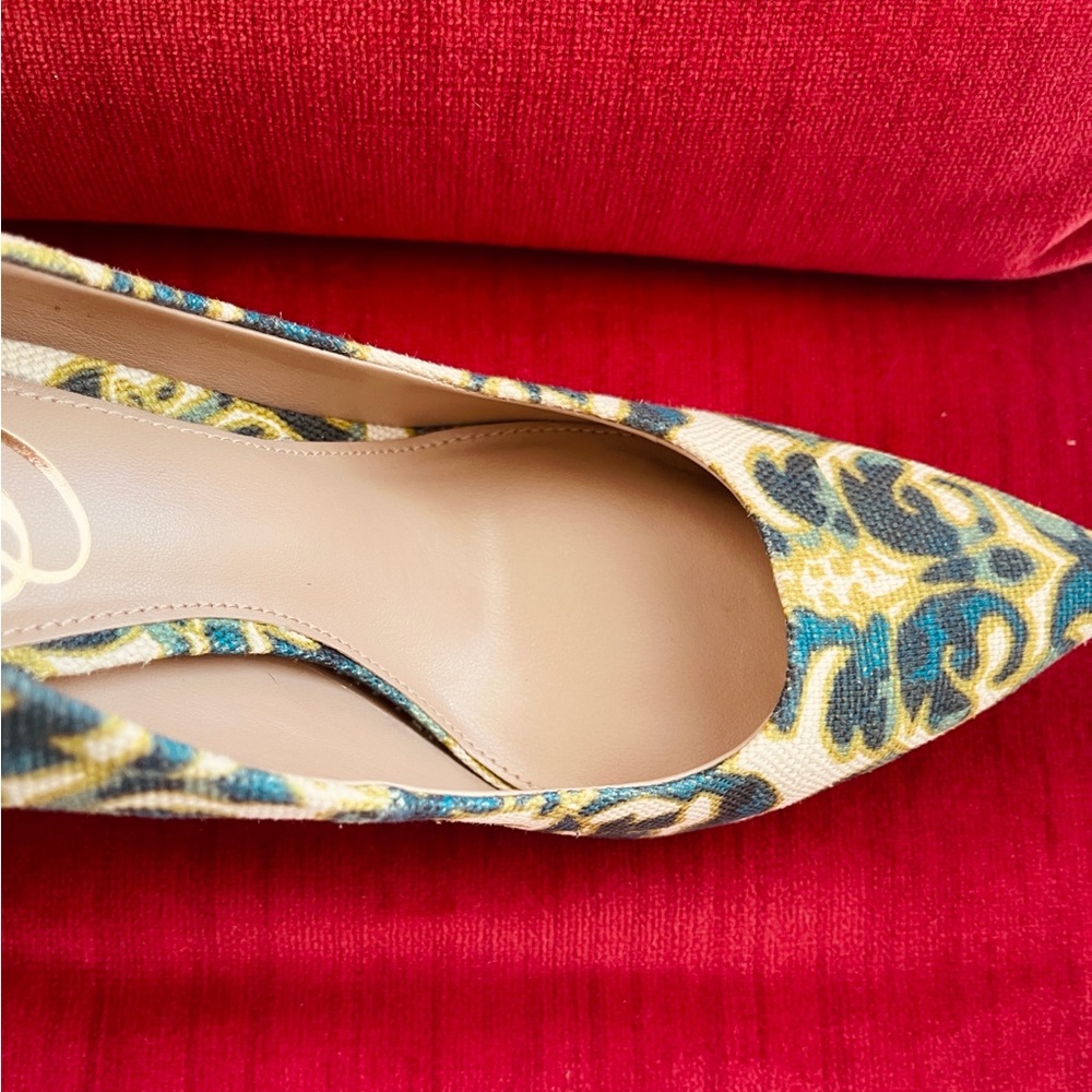 Sam Edelman Green, blue, yellow Patterned Heels - Picture 7 of 9